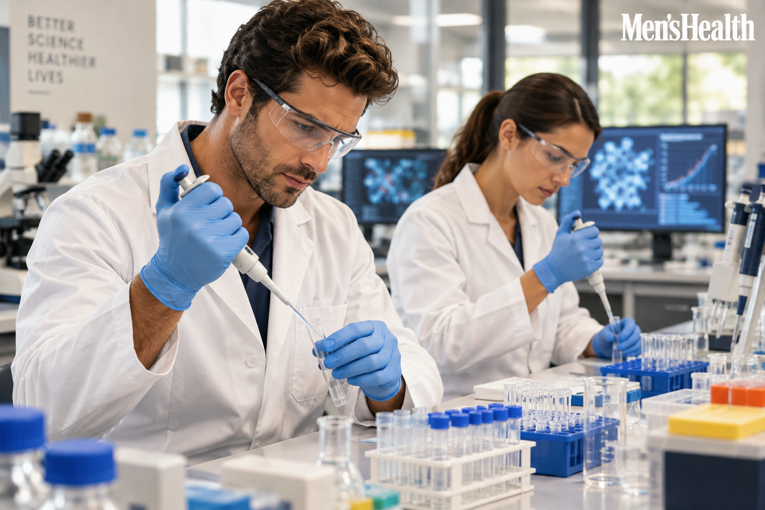 Research laboratory analyzing prostate tissue samples